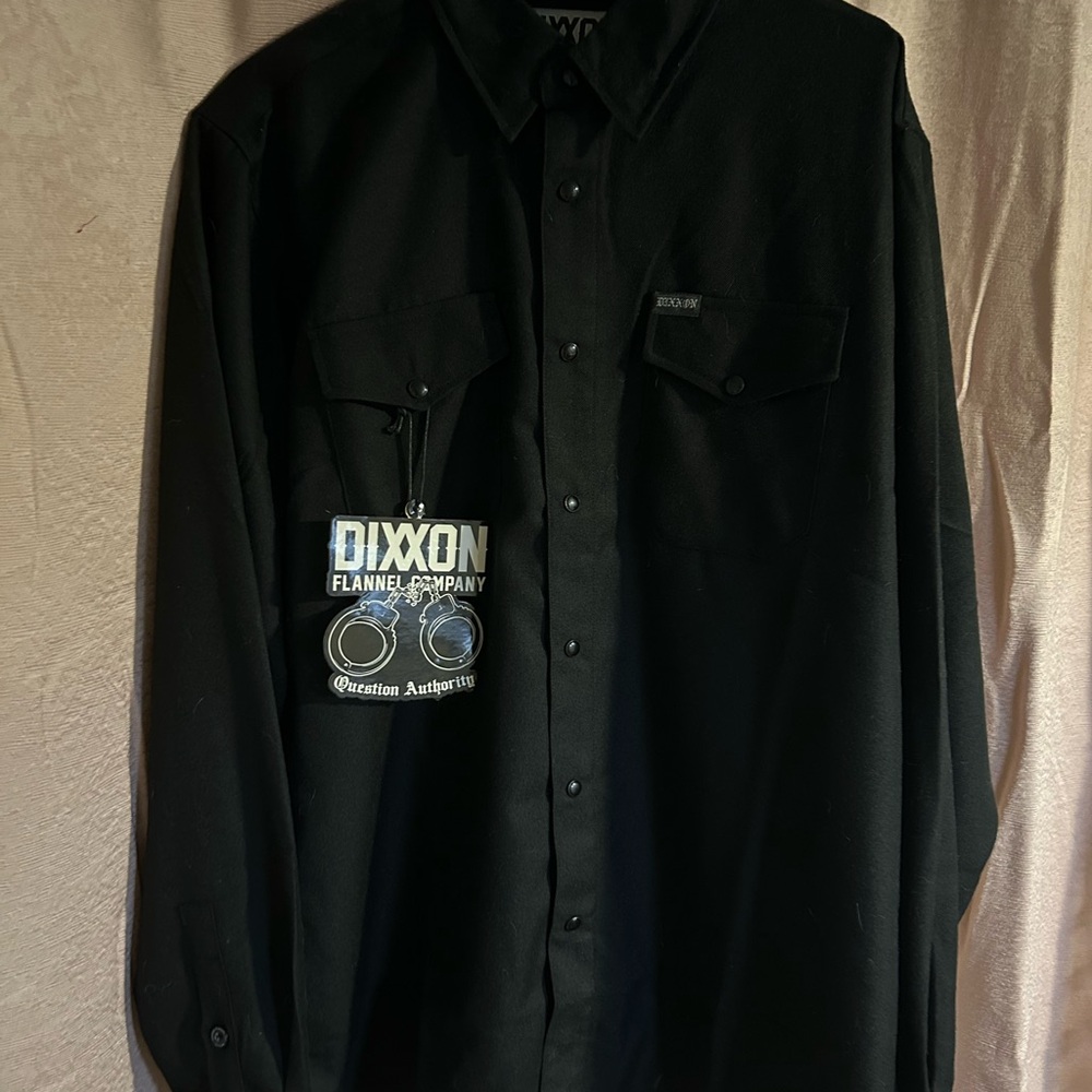 DIXXON Black Men's flannel L Question Authority